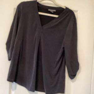 Adrianna Papell Charcoal Blouse size M EUC